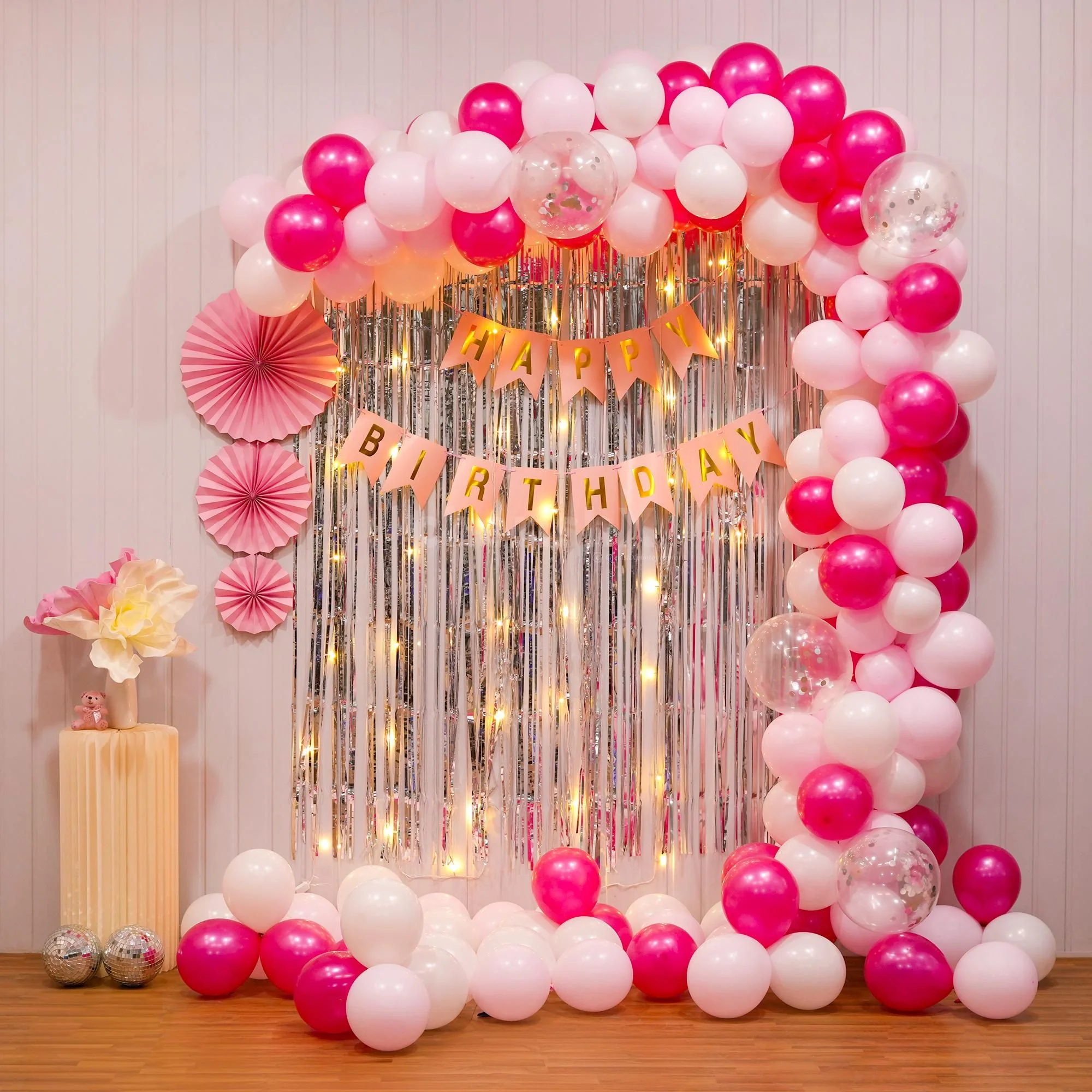 Pink and Silver Birthday Bliss Decor