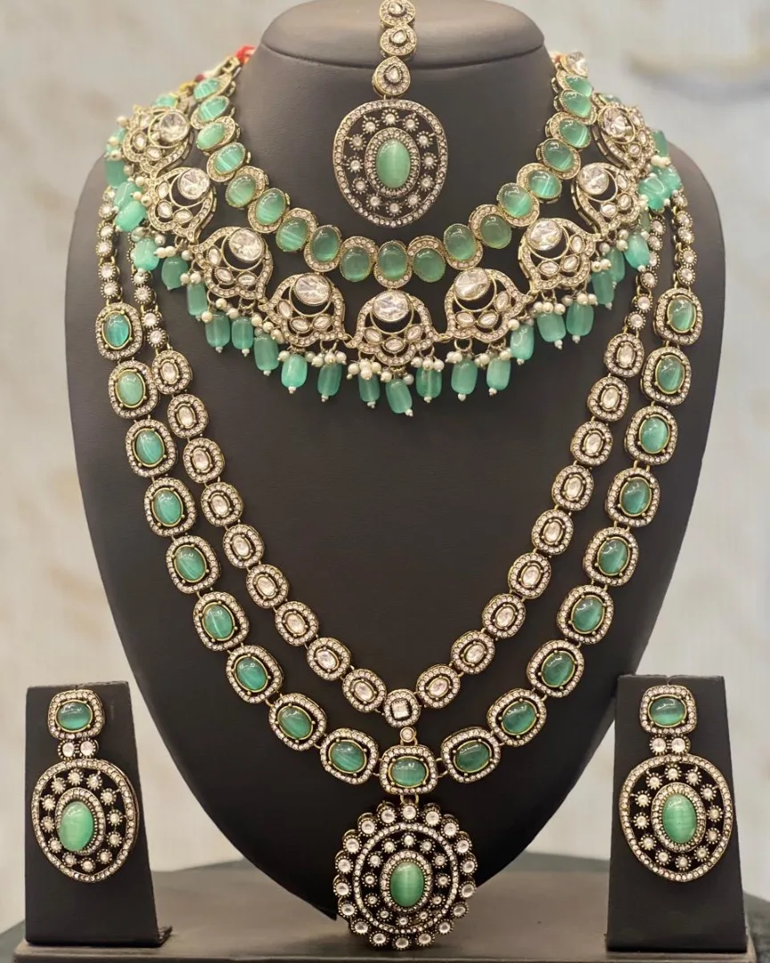 Green stone chain