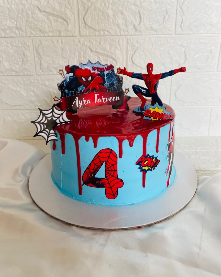 Spiderman theme cake
