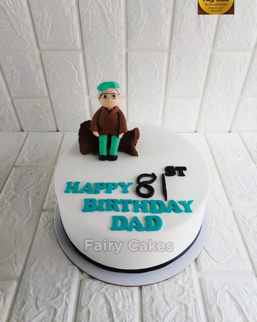 Grandparents theme cake starting   1000